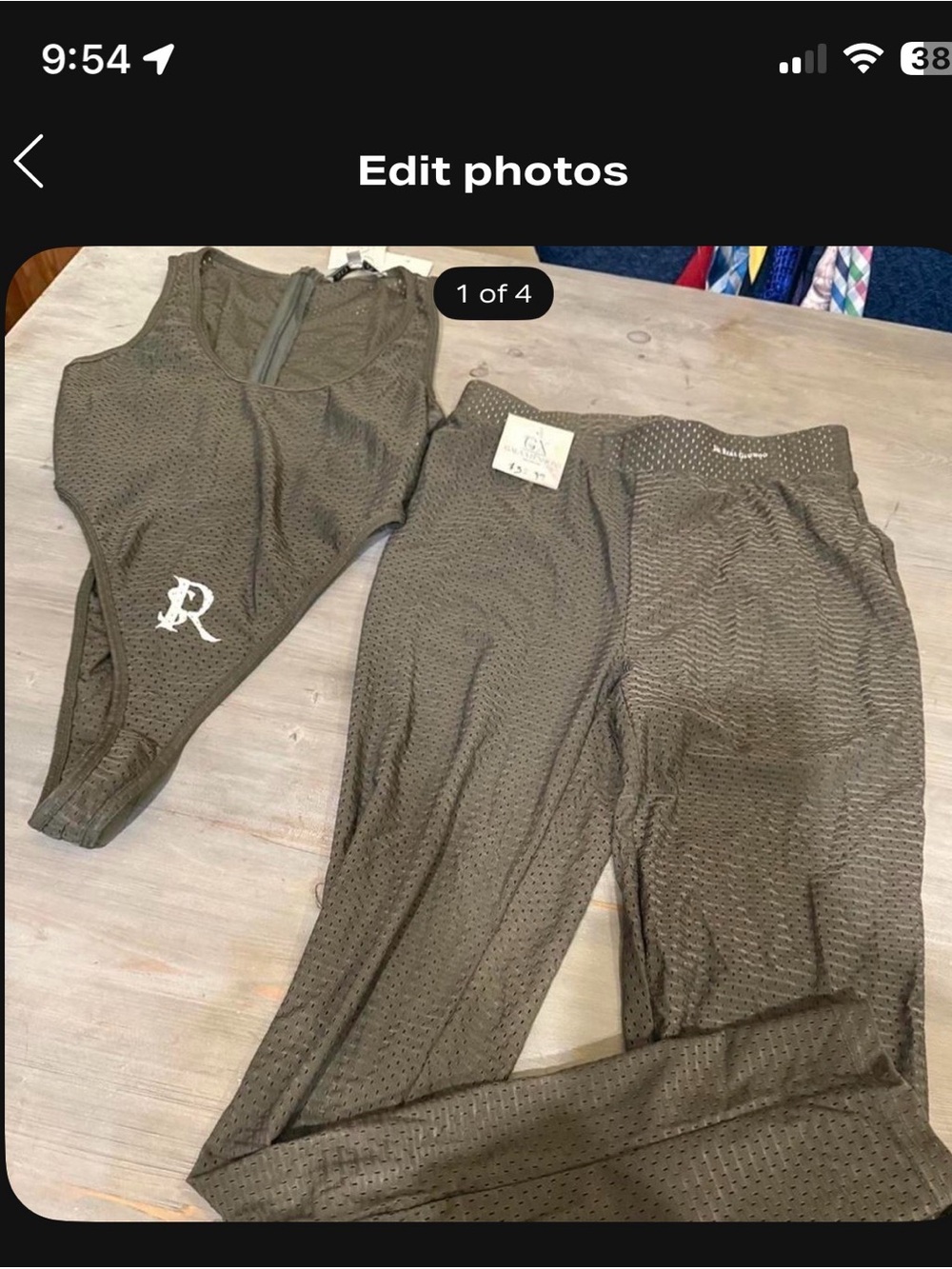 So Real mesh Olive Green bodysuit and Leggings